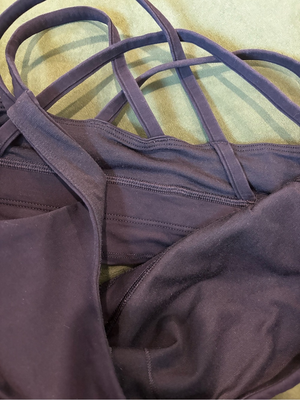 lululemon energy bra UT Texas Black Strappy Sports Bra - Crossback Support B-D 8 - Picture 3 of 6